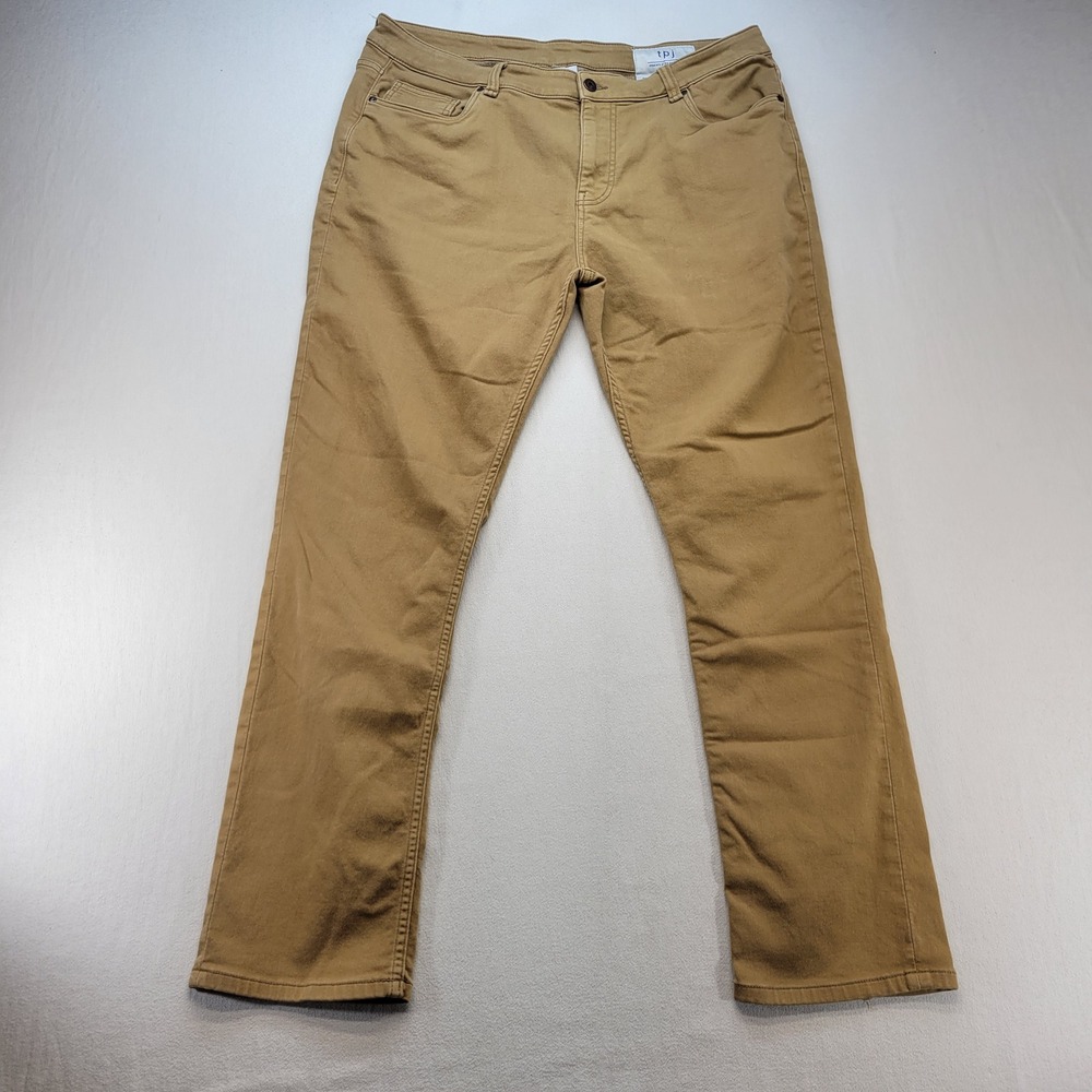 The Perfect Jean NYC tpj Slim Fit Pants Mens 38x32 Brown Tan Straight Leg